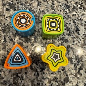 4 Vtech replacement cubes Colorful Geometric Stacking Toys